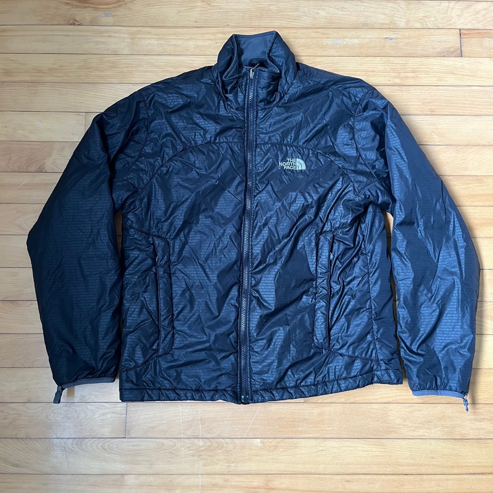 The North Face Mens Black Ripstop Full Zip Jacket Fleece Lined Collar Small